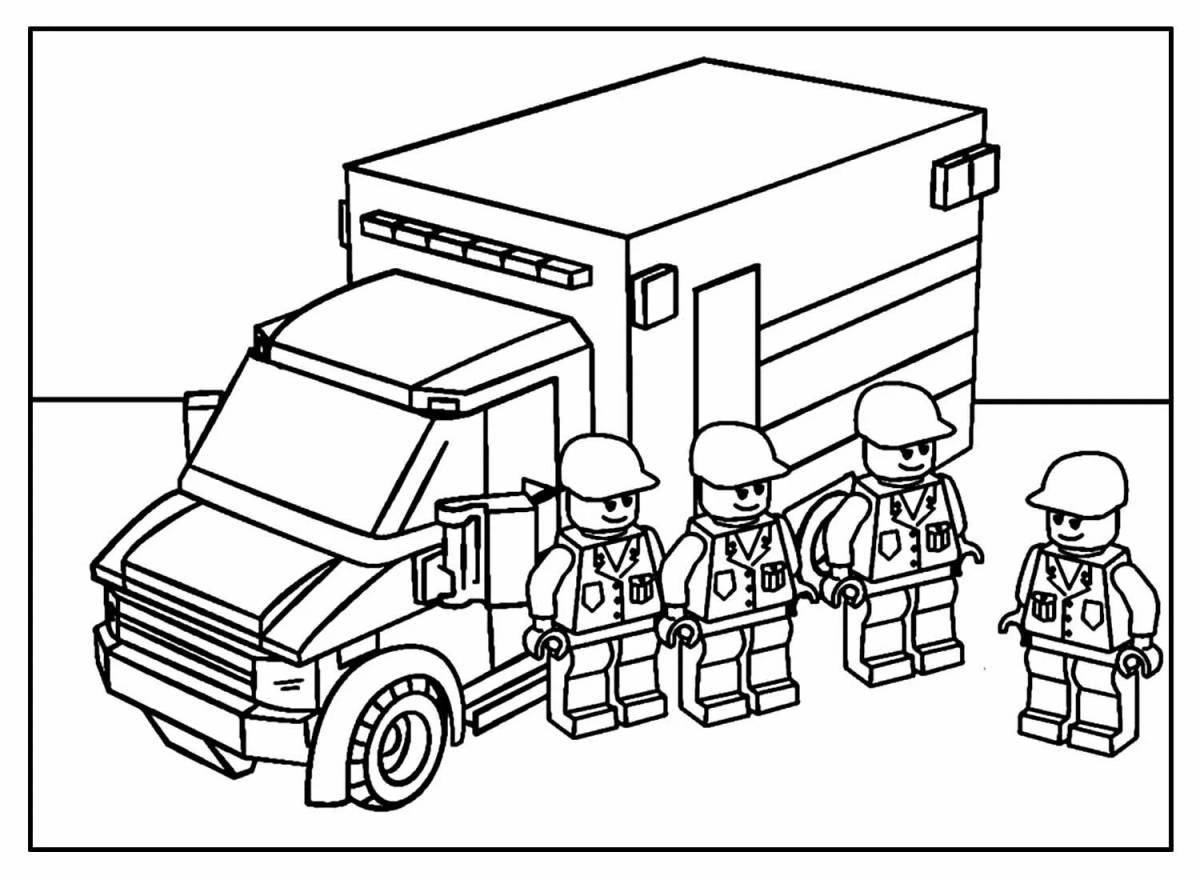 Charming coloring lego cop