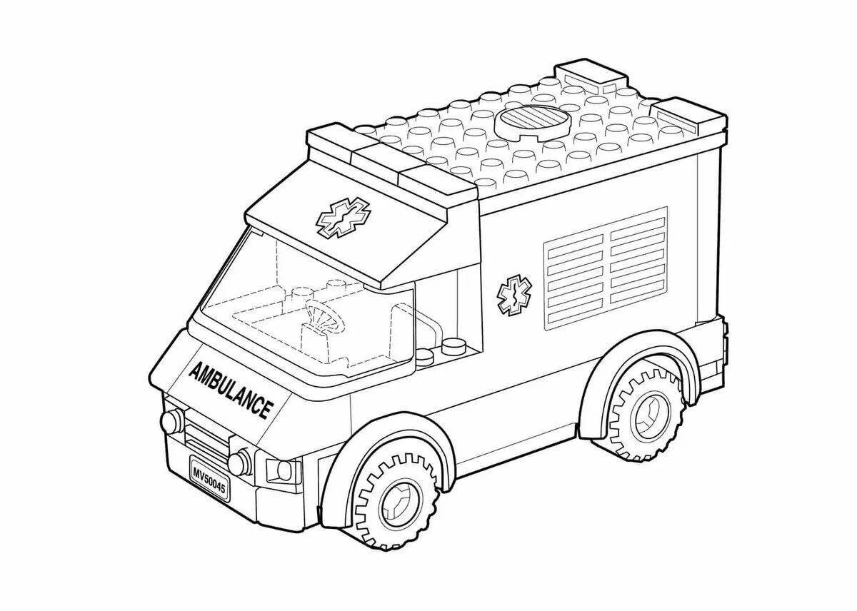 Exciting lego cop coloring page