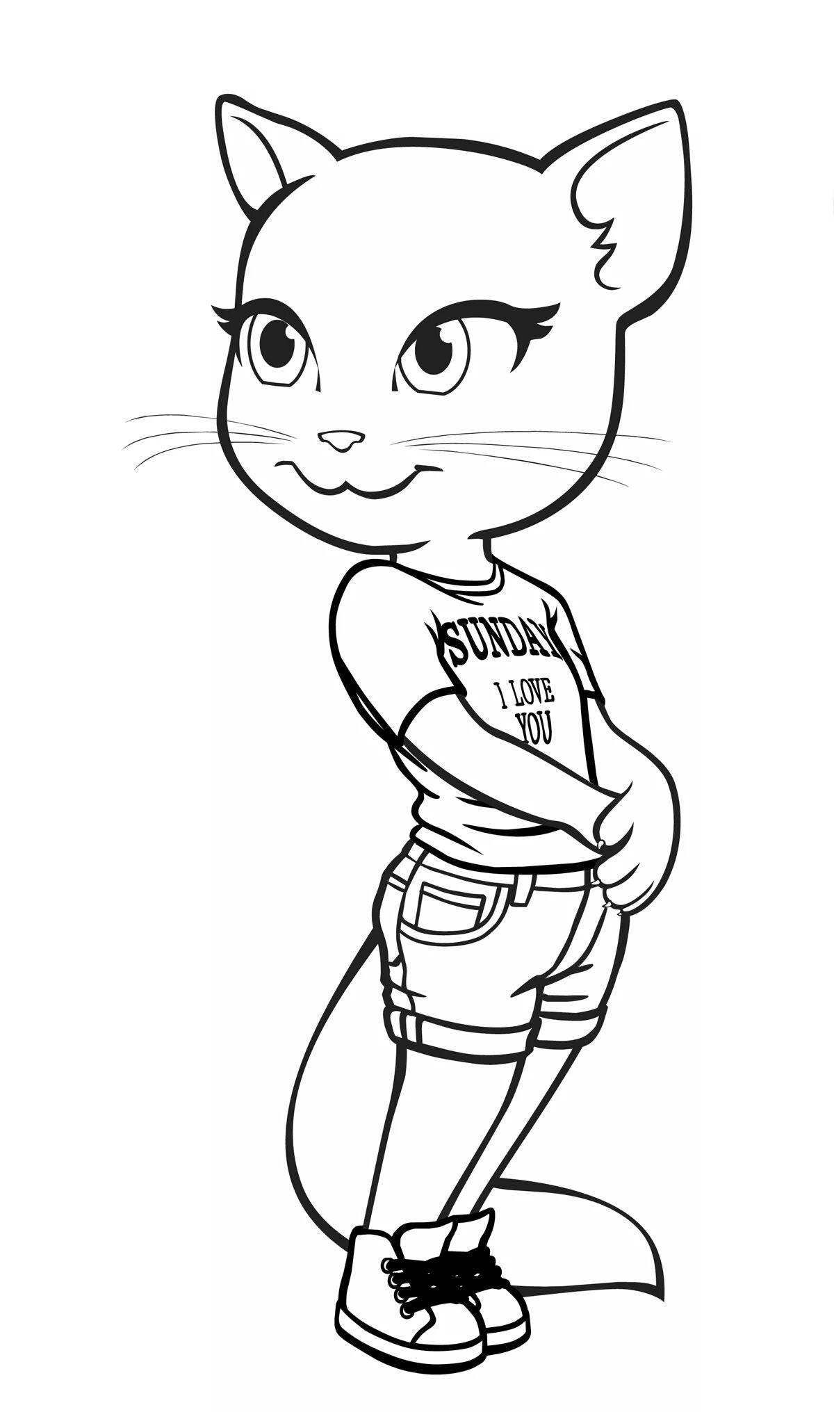 Talking Angela coloring page full of color