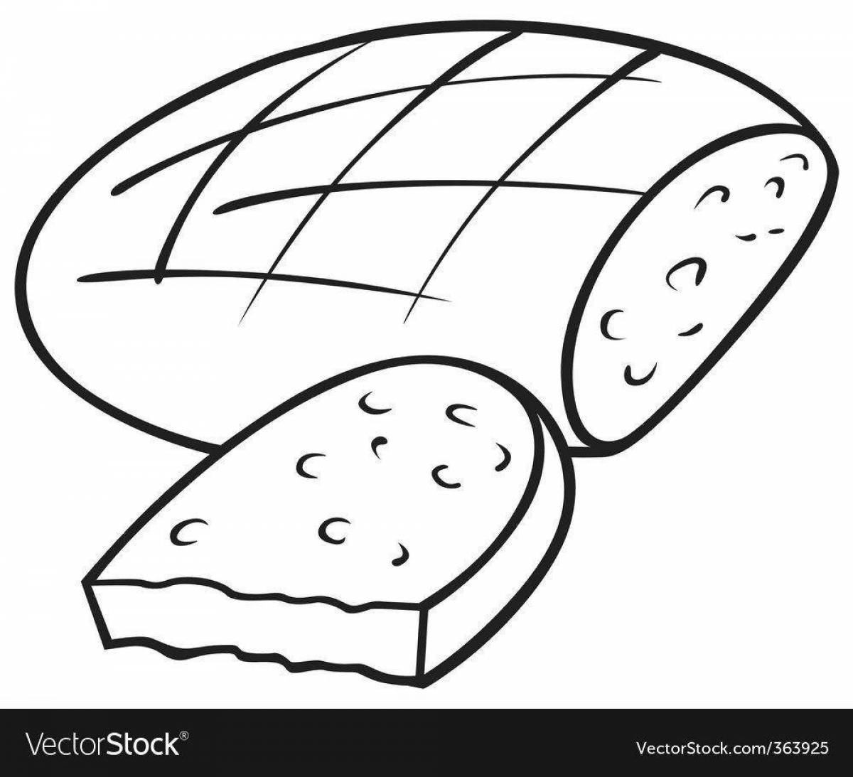 Crunchy coloring slice of bread