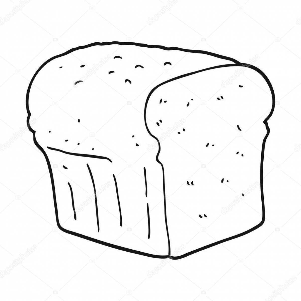 Масляная раскраска кусочек хлеба
