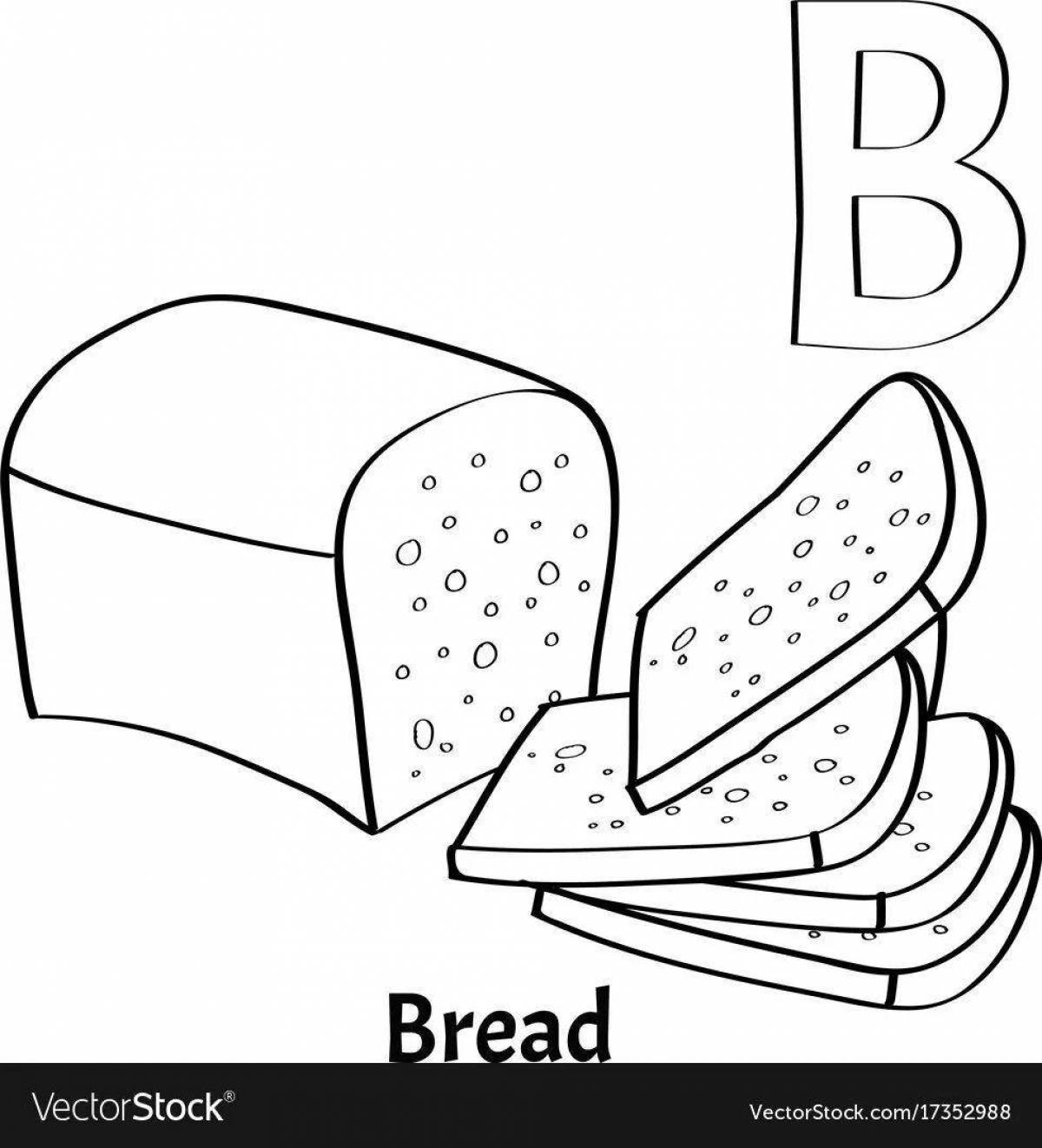 Сладкая раскраска кусочек хлеба