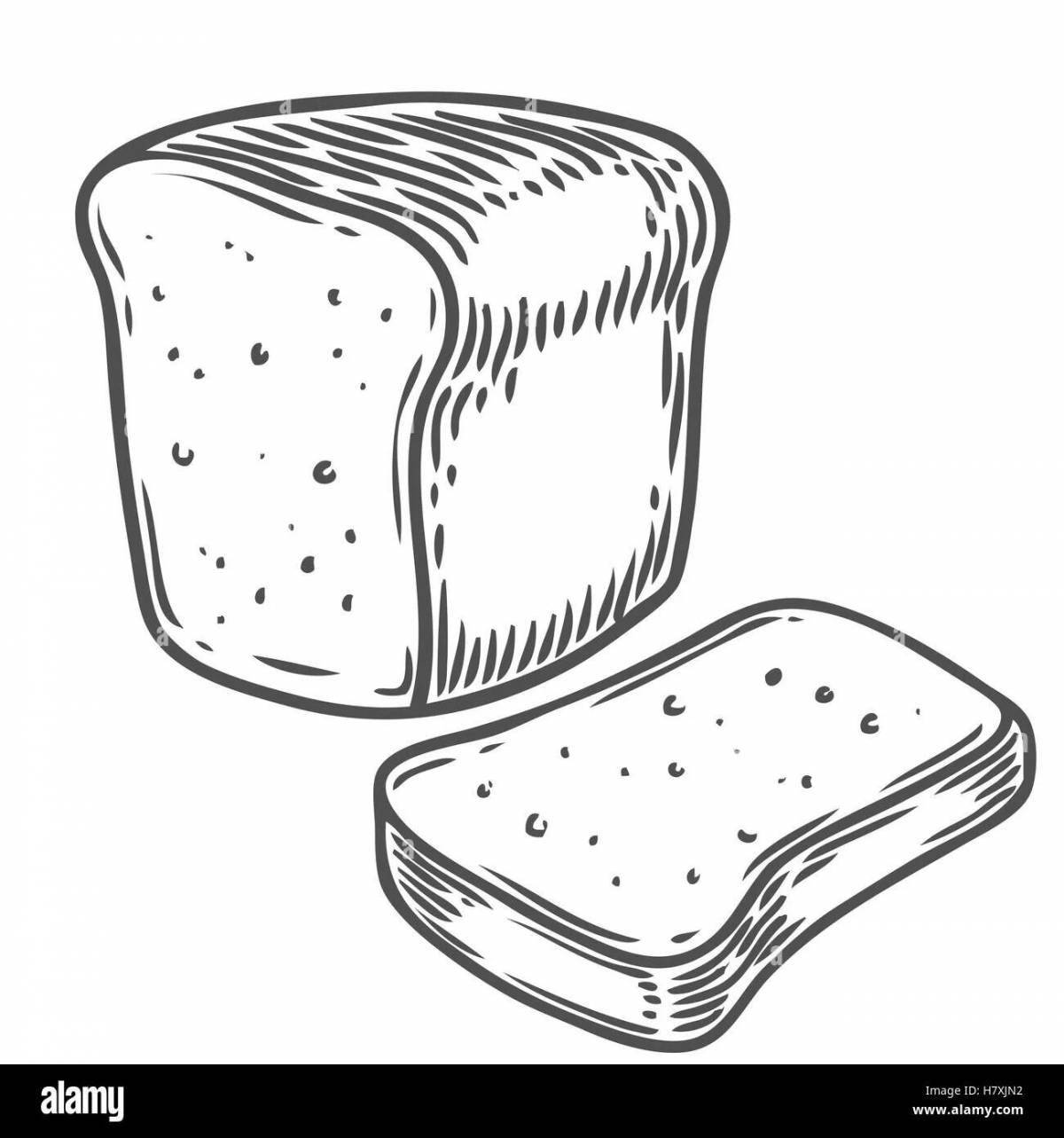 Пикантная раскраска кусочек хлеба