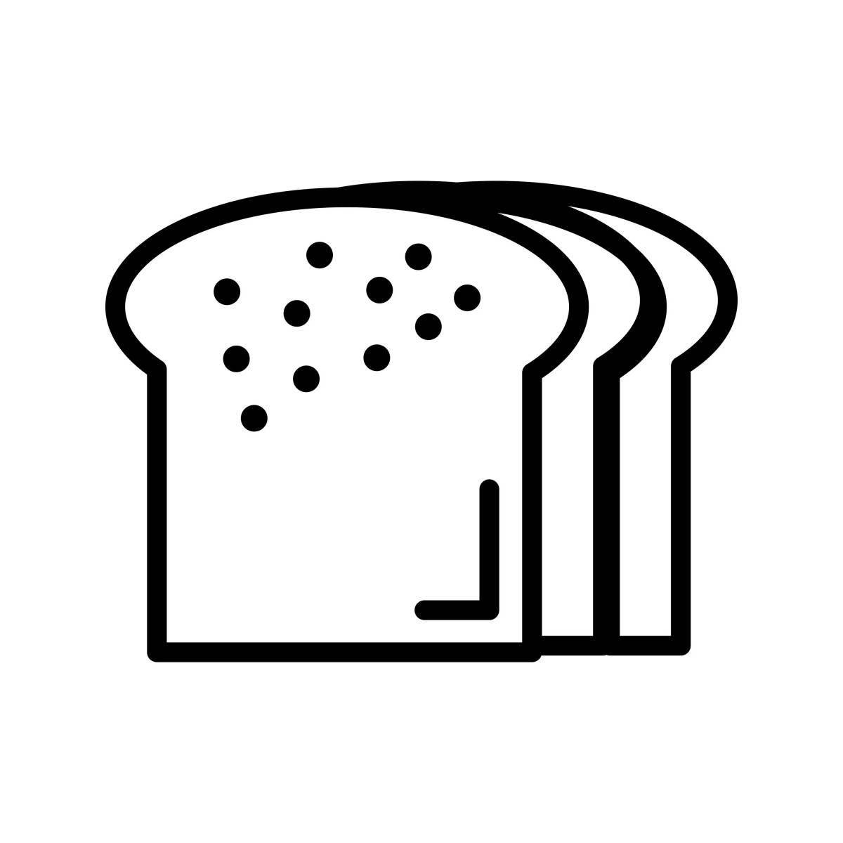 Раскраска buttery-crisp кусочек хлеба