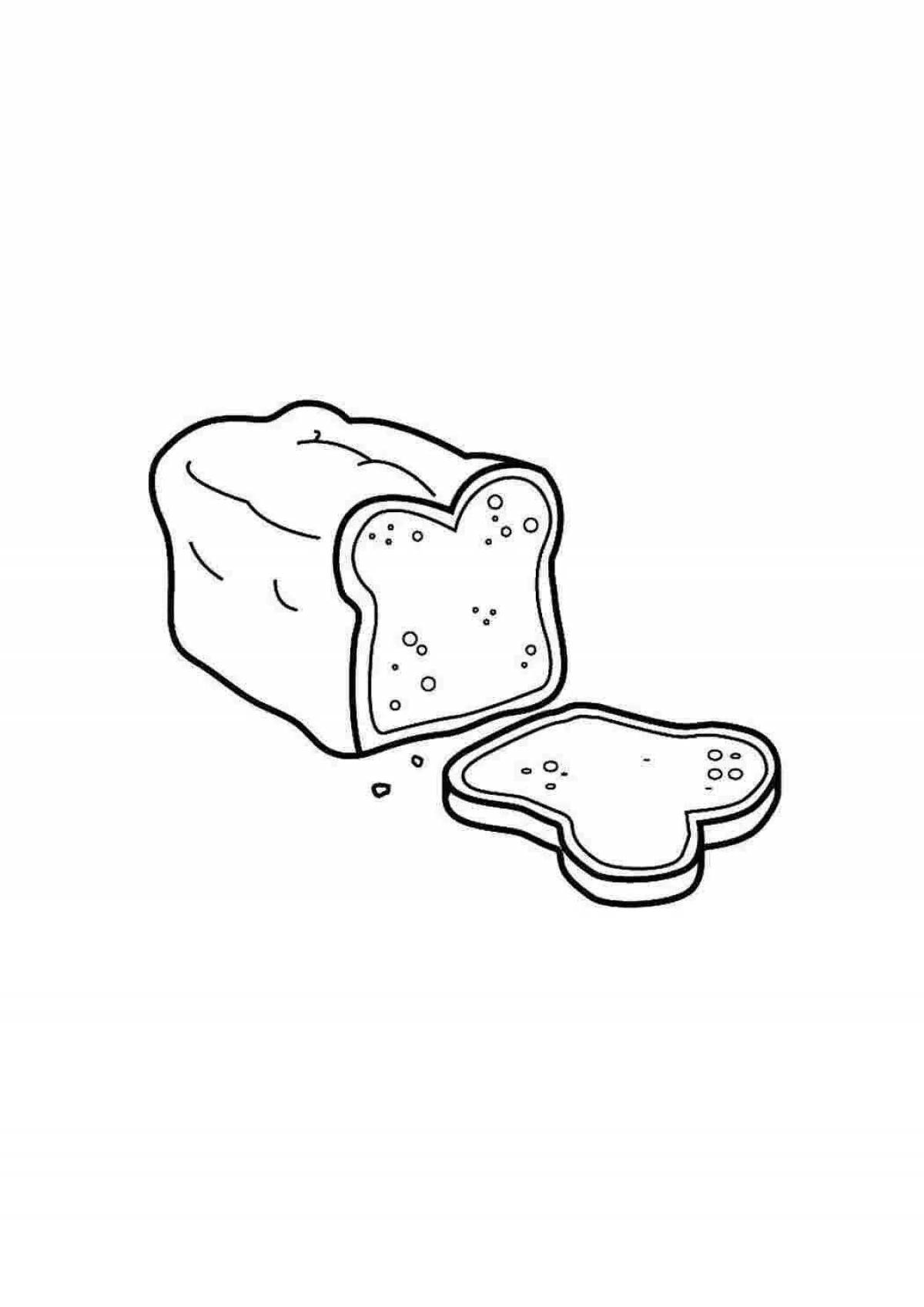 Grilled slice of bread coloring page