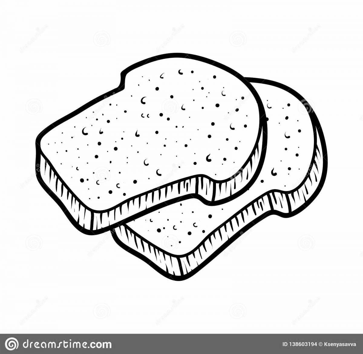 Toasty coloring page slice of bread