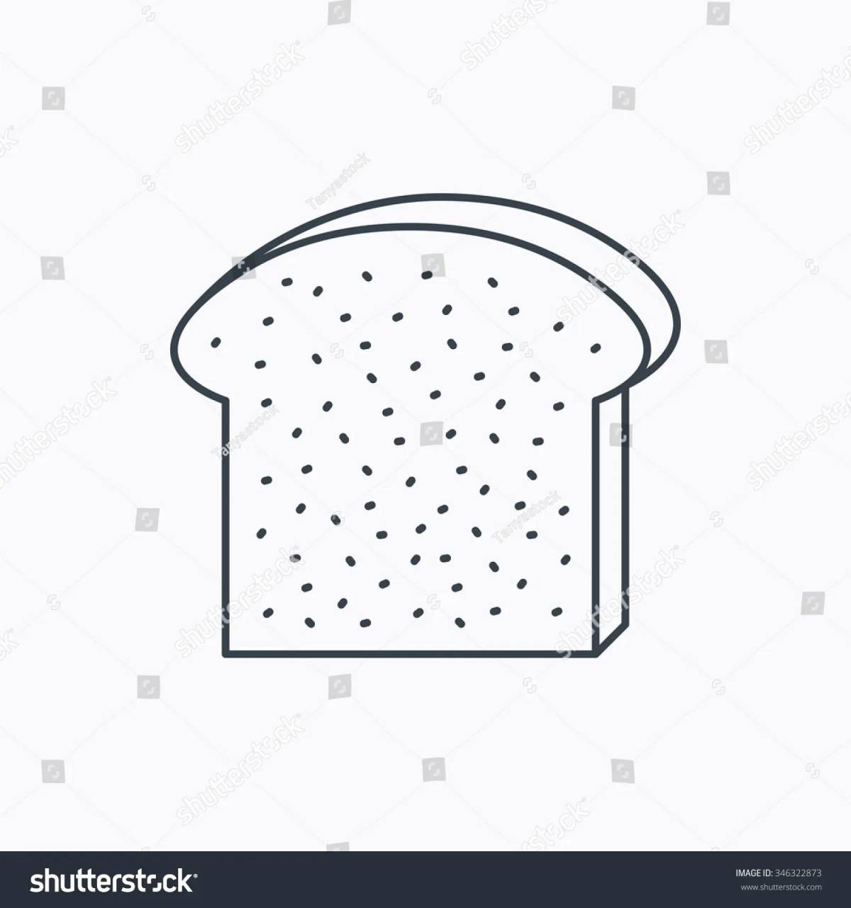 Coloring book with soft texture slice of bread