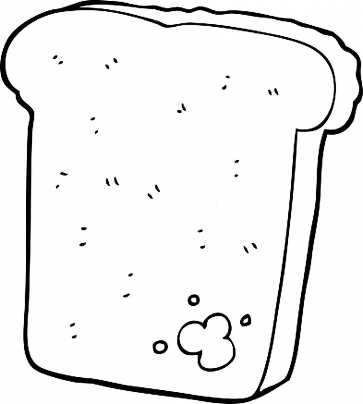 Масляно-слоистая раскраска кусочек хлеба