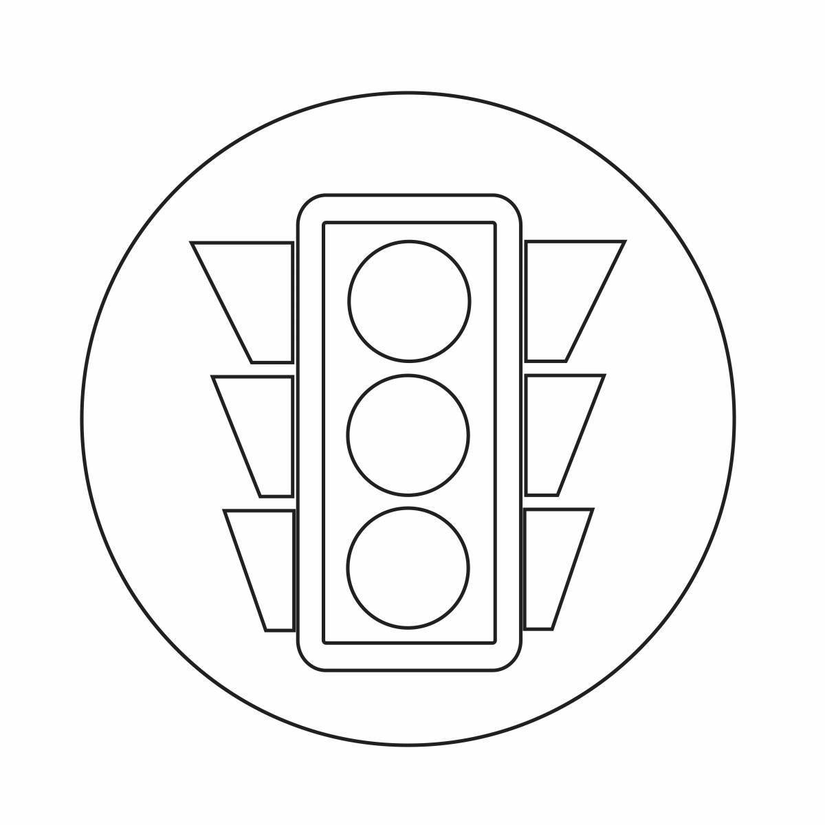 Colorful traffic light sign coloring book
