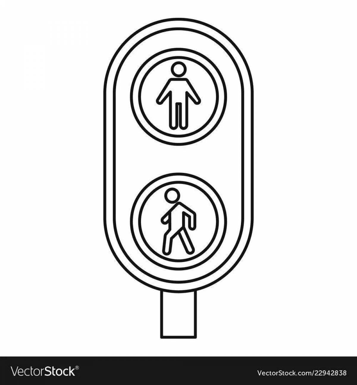 Coloring page dazzling traffic light