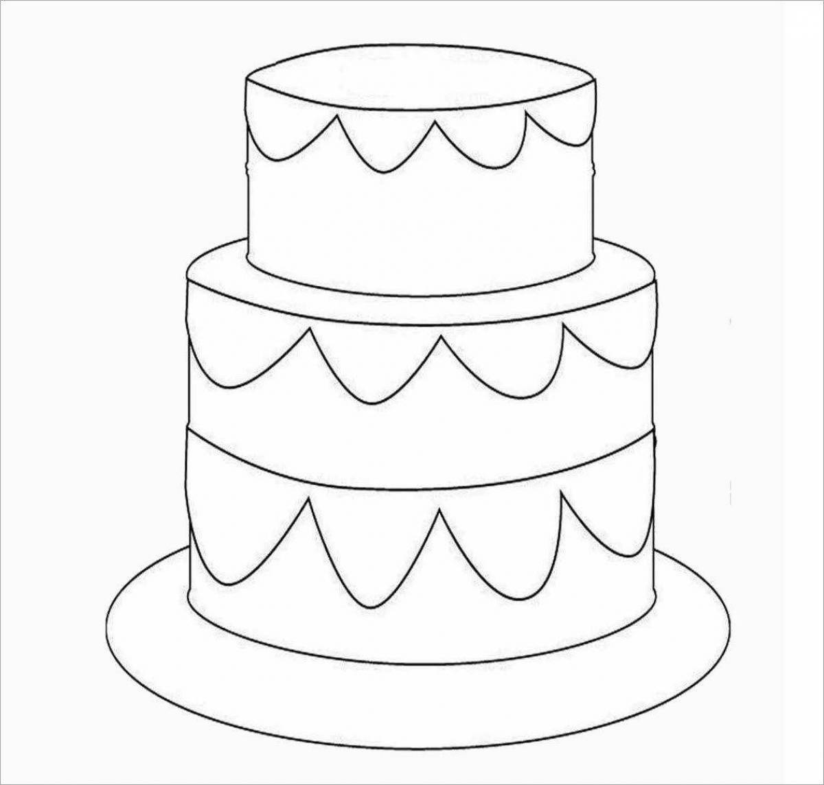 Happy cake coloring page