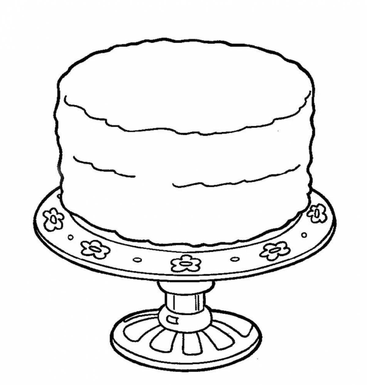 Страница рисования пикантного торта