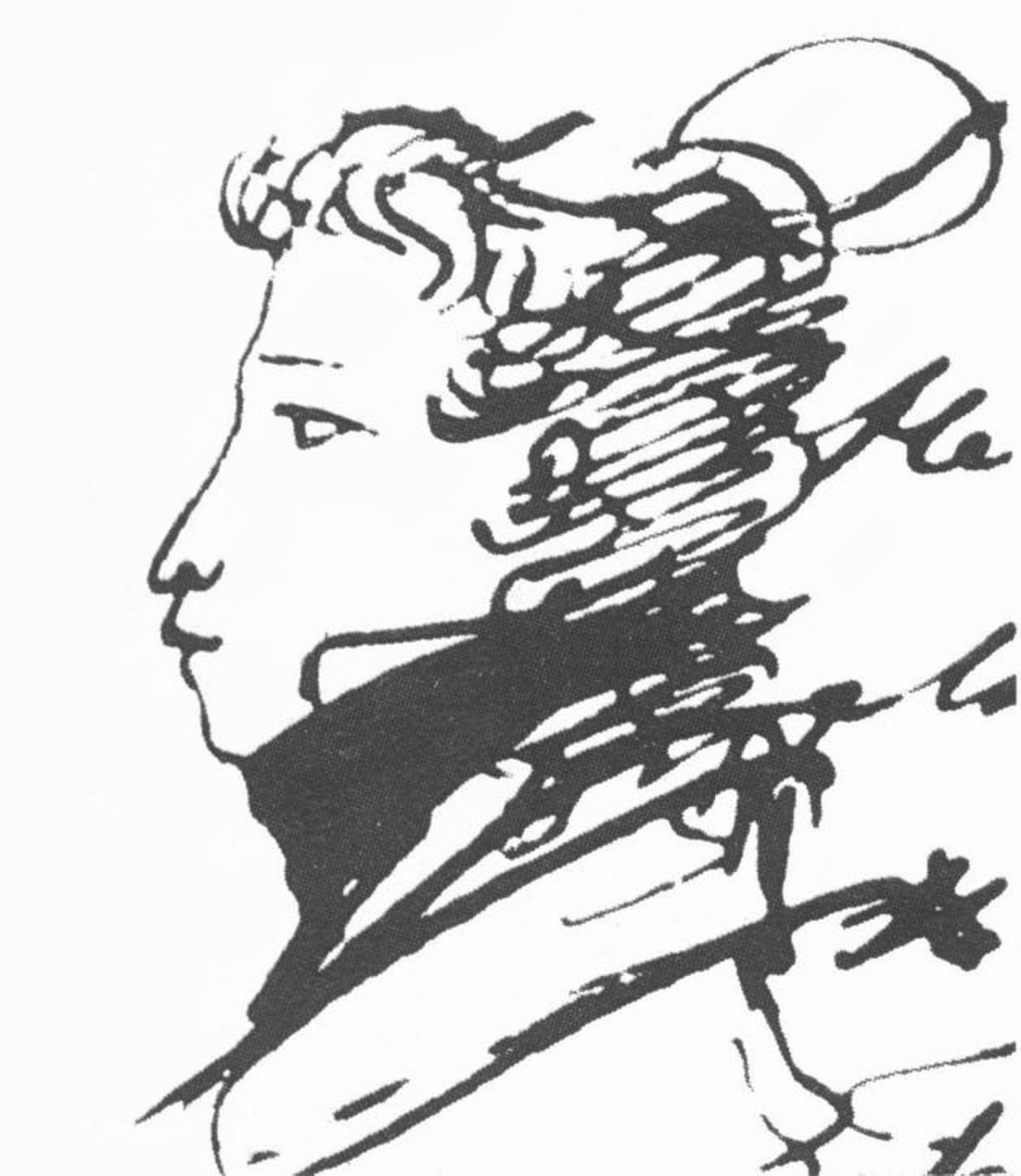 Великолепный портрет пушкина раскраска