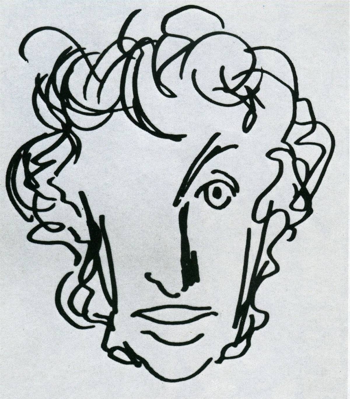 Coloring book exalted portrait of Pushkin