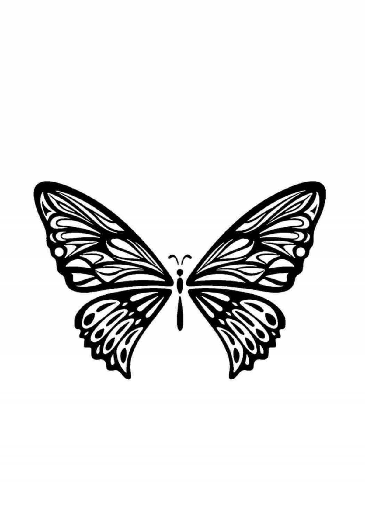 Elegant butterfly wings coloring book
