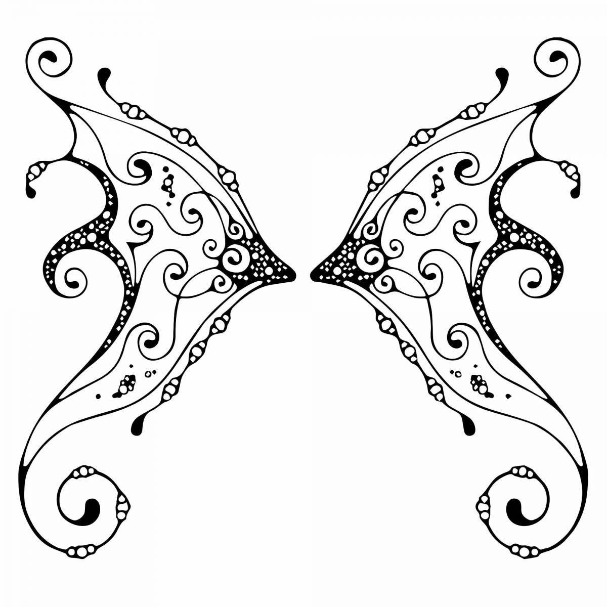 Очаровательная раскраска крылья бабочки