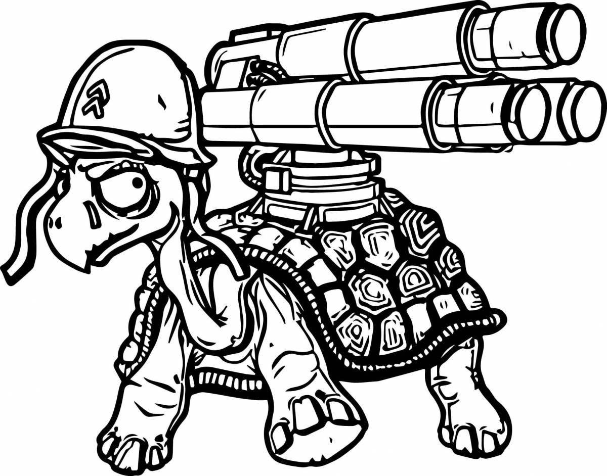 Impressive military weapons coloring page