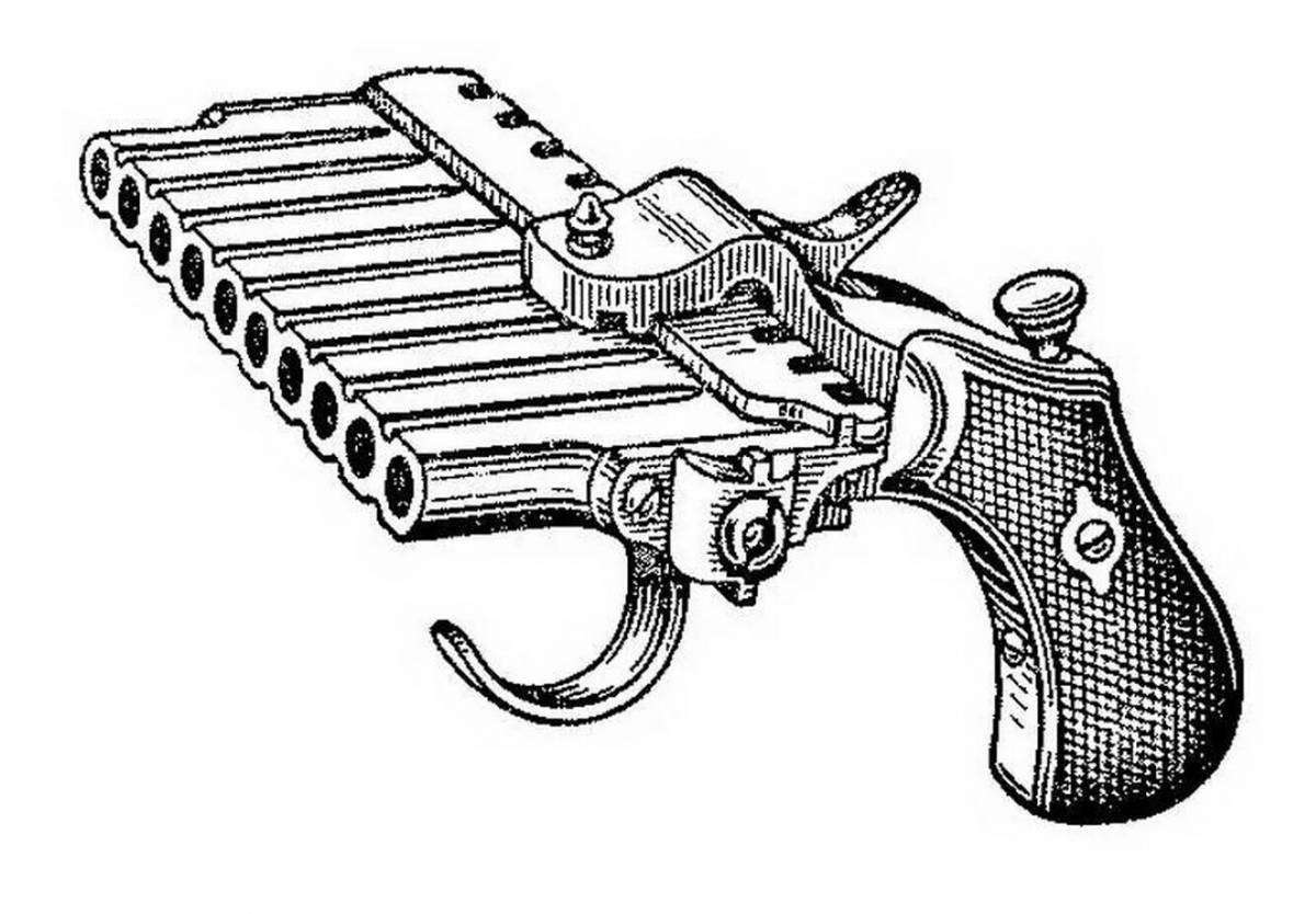Cute military weapon coloring page