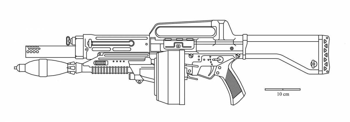 Coloring book witty military weapons