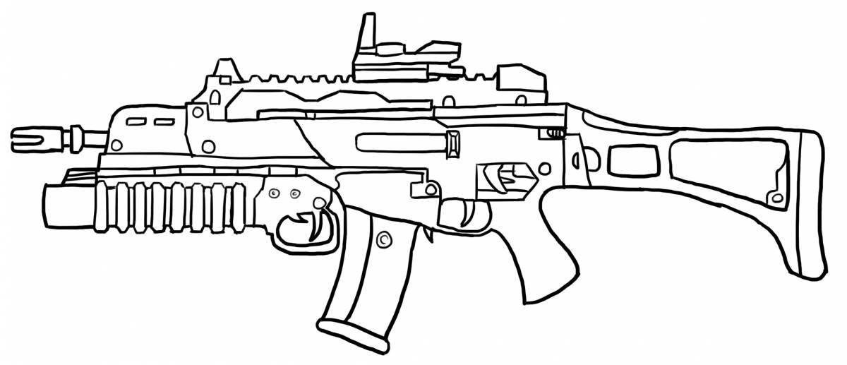 Creative military weapons coloring page