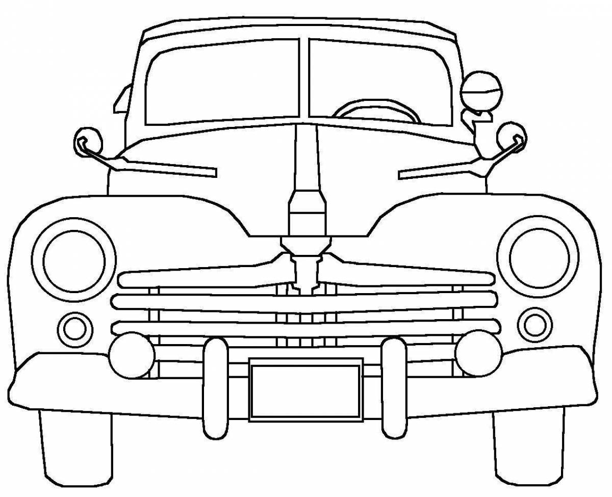 Adorable vintage cars coloring book