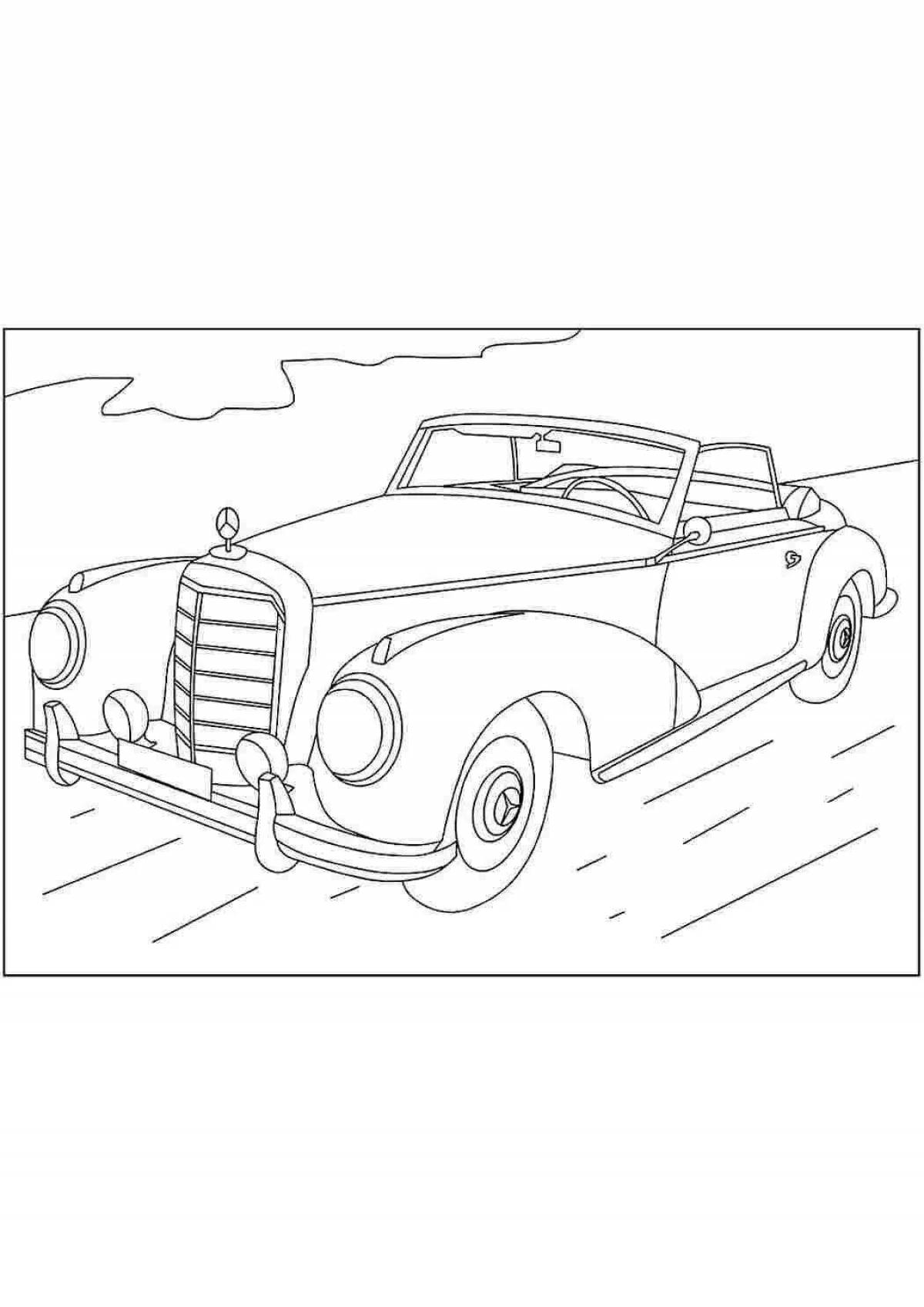 Luxury vintage cars coloring book