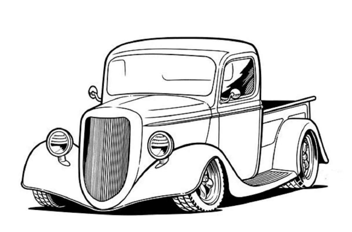 Vintage cars coloring page