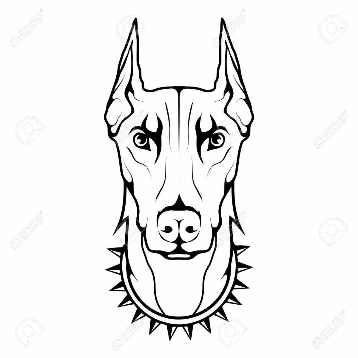 Adorable doberman coloring page