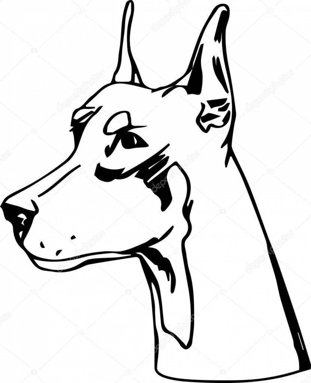 Animated doberman dog coloring page