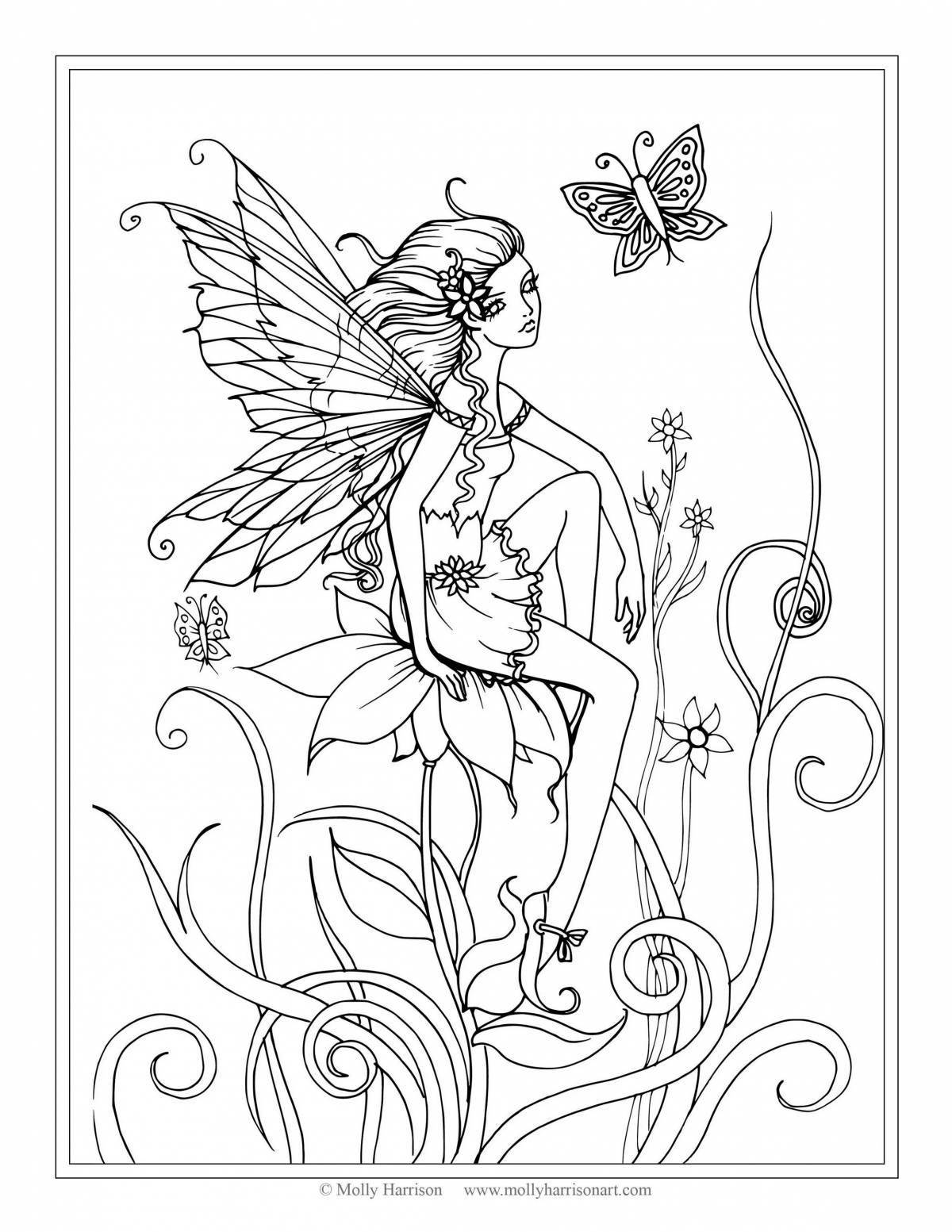 Coloring exotic forest fairy