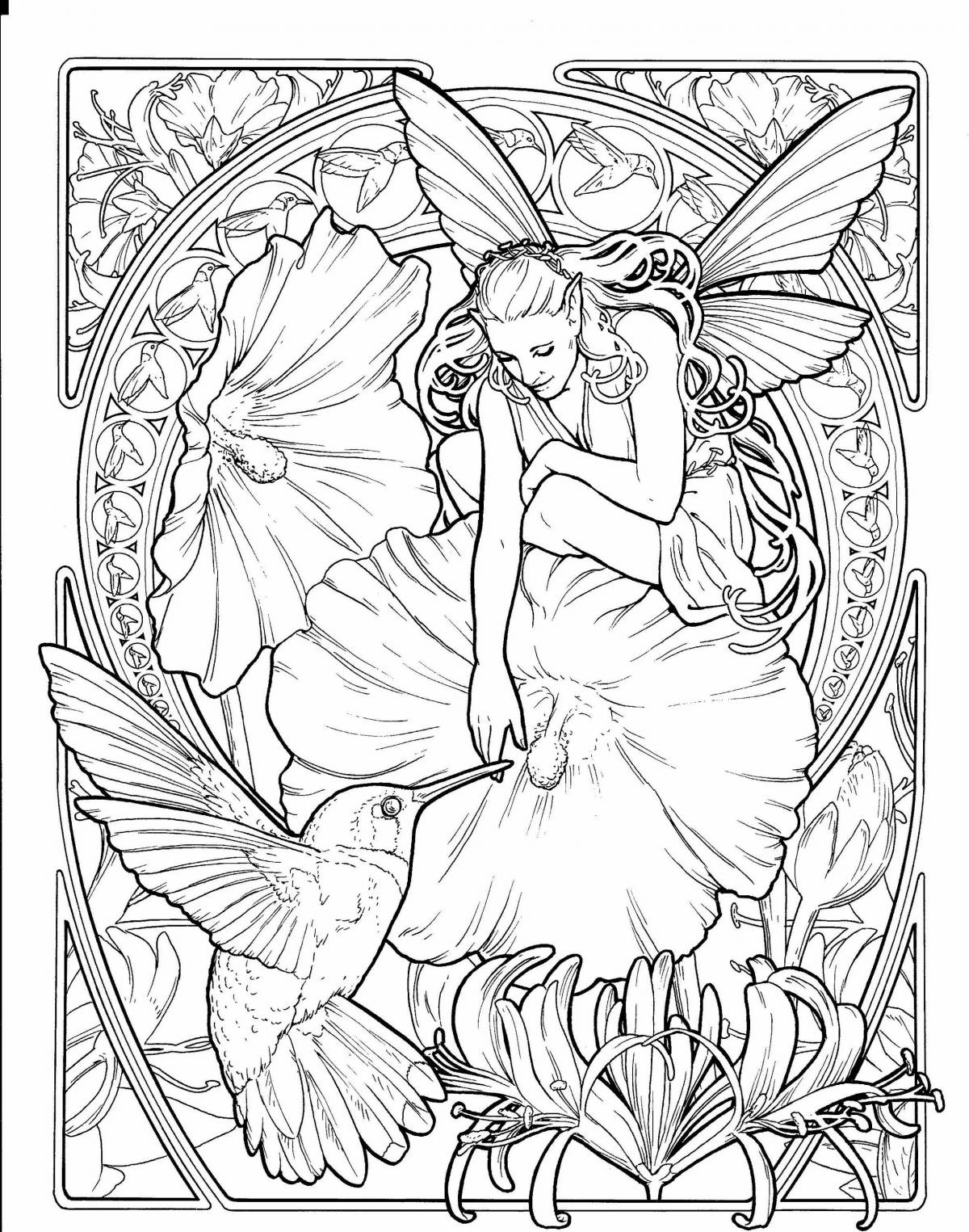 Coloring fairy forest fairy