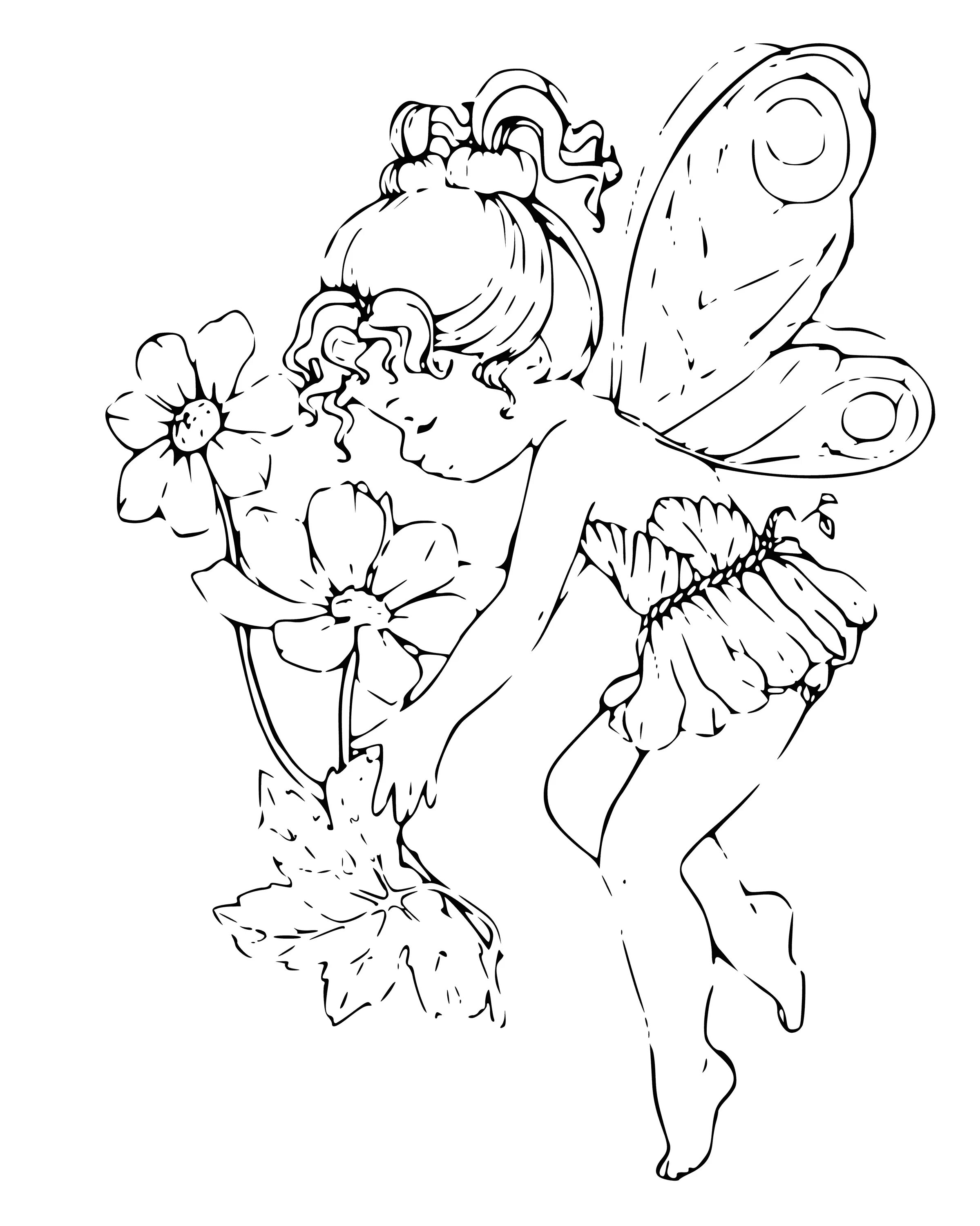 Exalted forest fairy coloring page