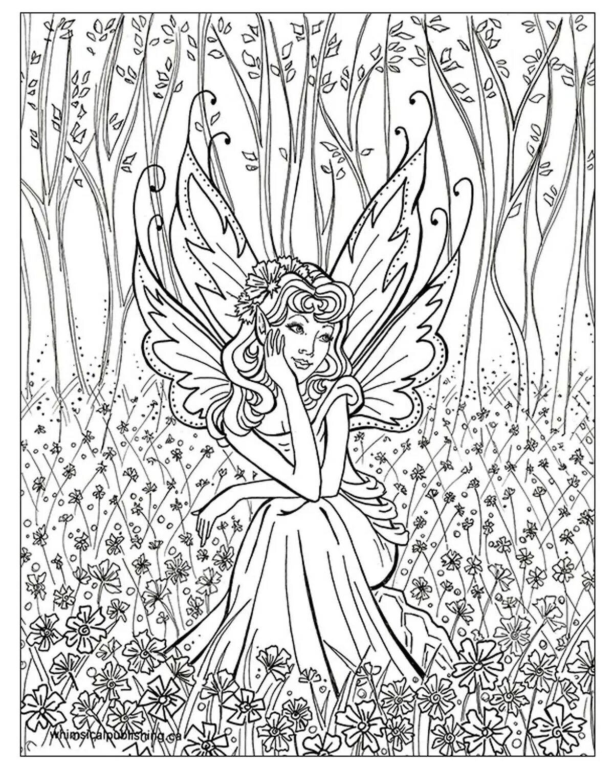 Wonderful forest fairy coloring book