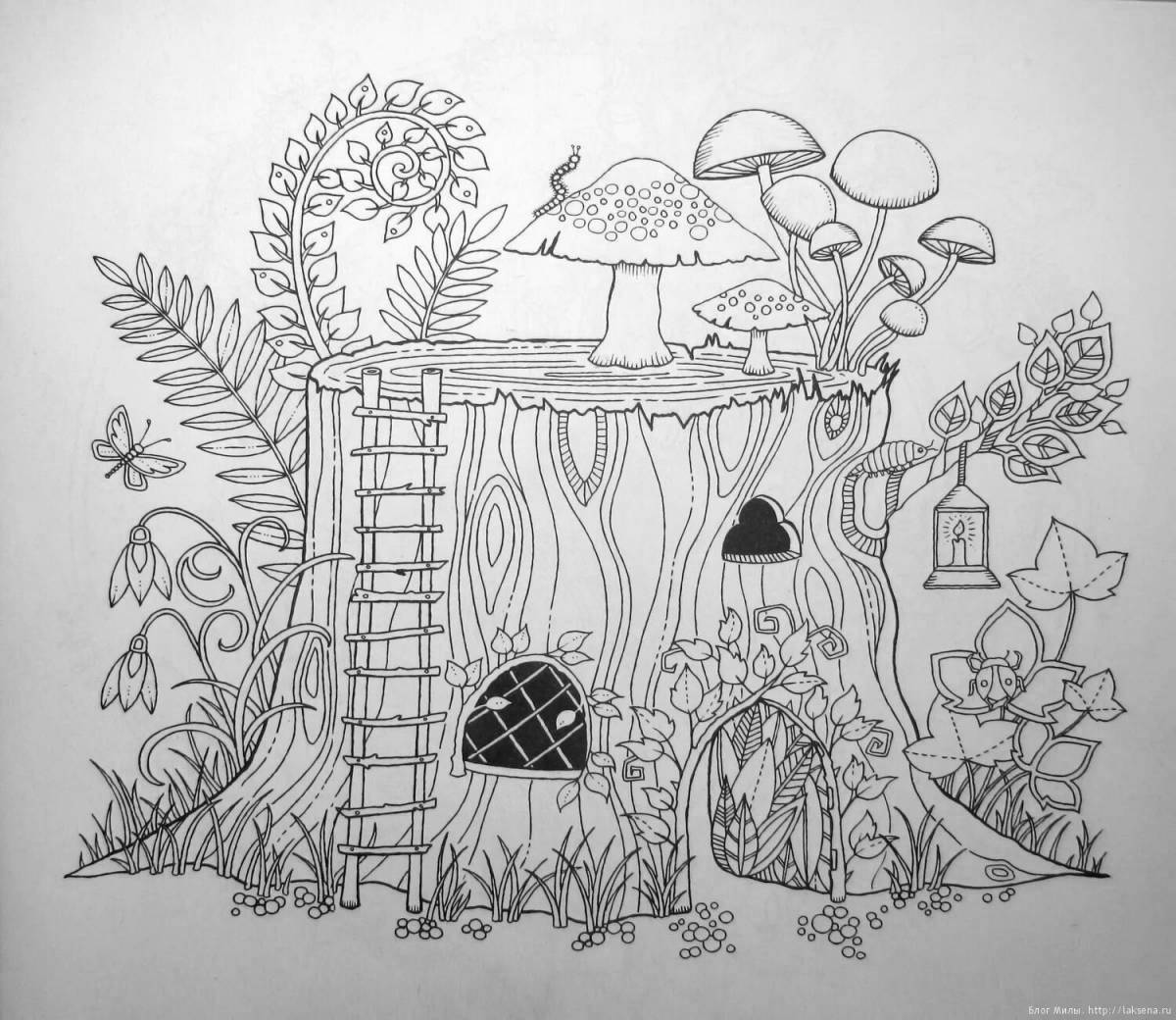 Glorious forest coloring page