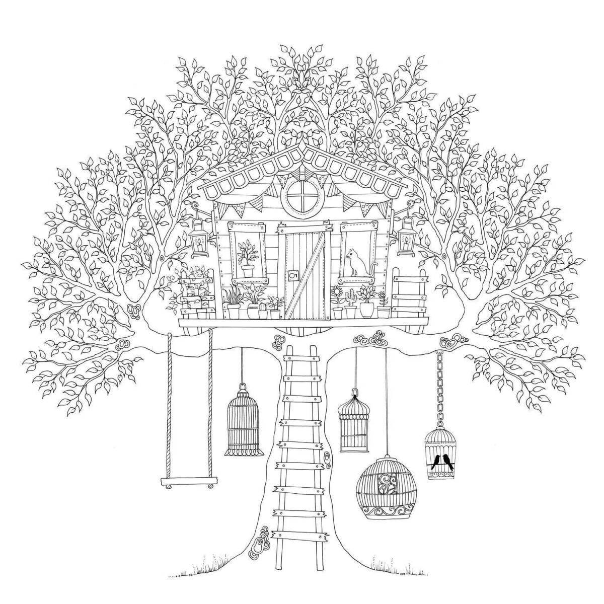Sky forest coloring page