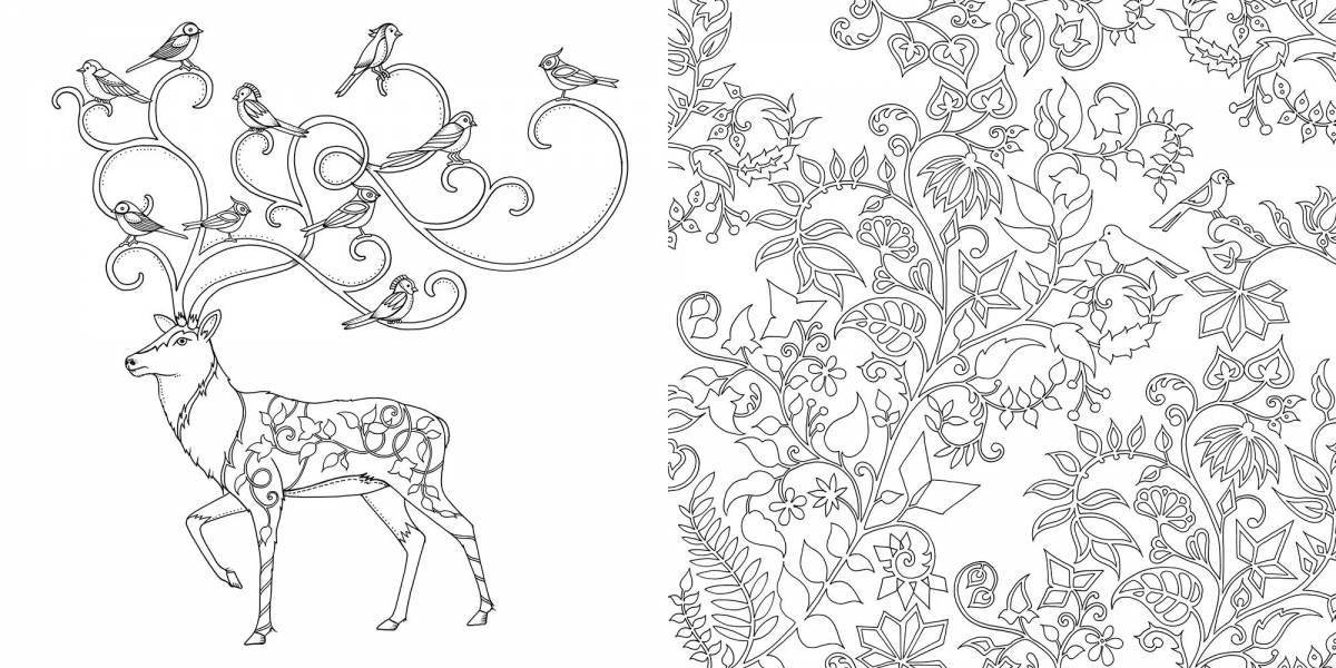 Harmonious forest coloring page