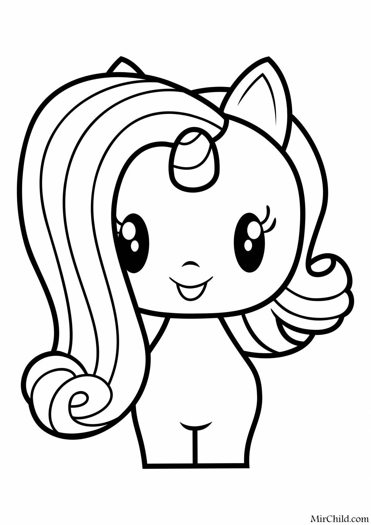 Cute pony coloring page