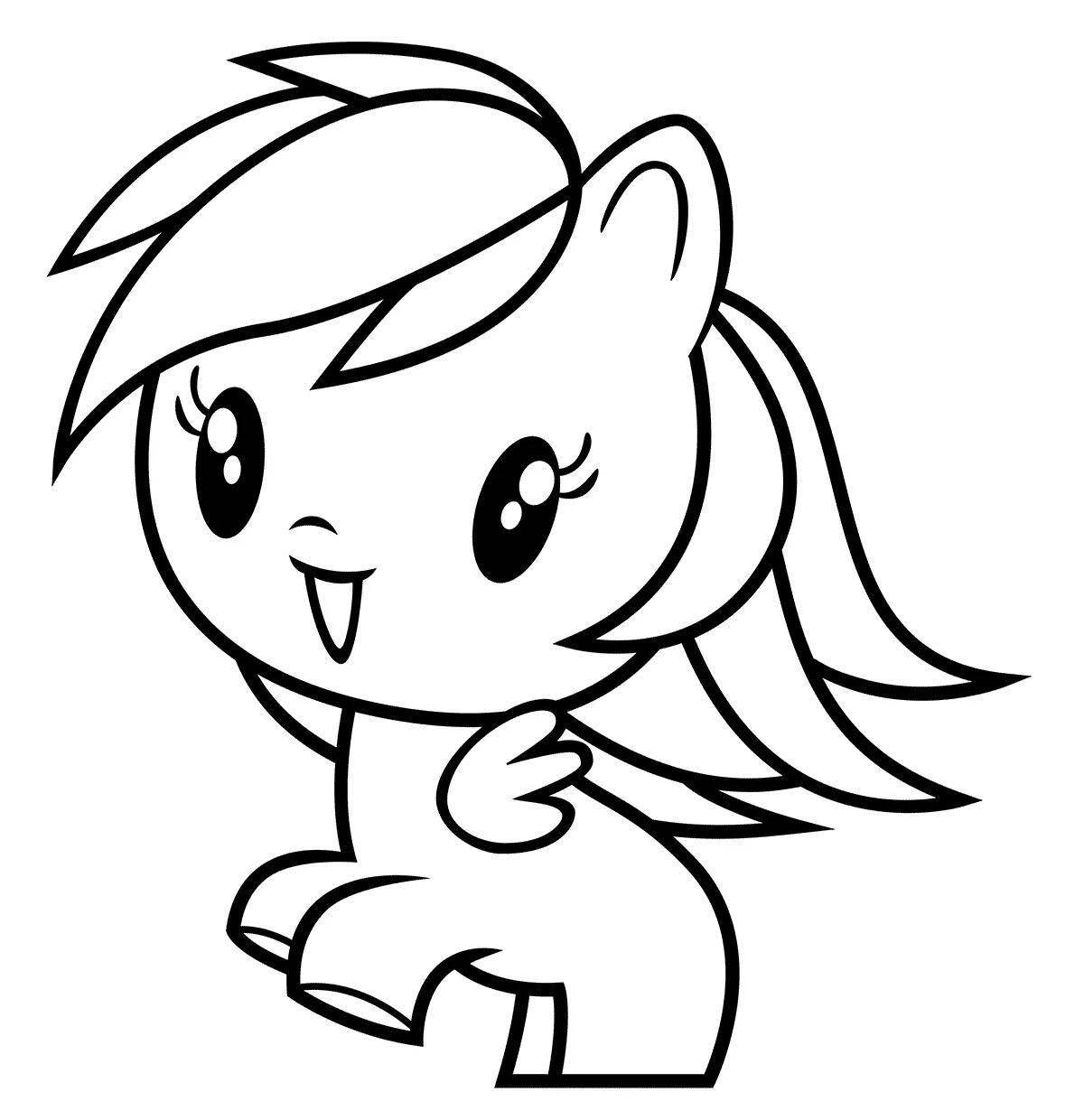 Adorable pony cutie coloring page