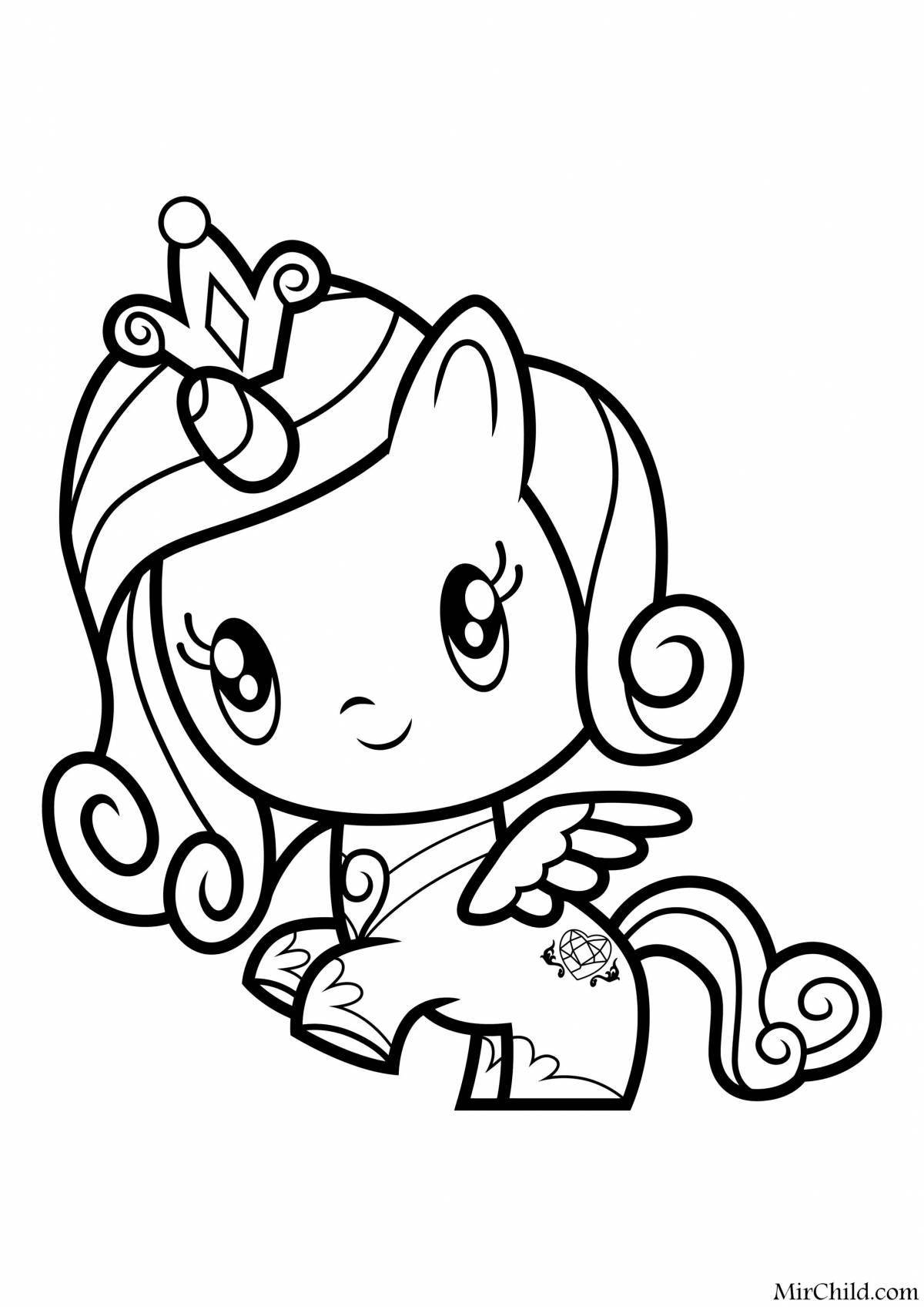 Adorable cute pony coloring pages