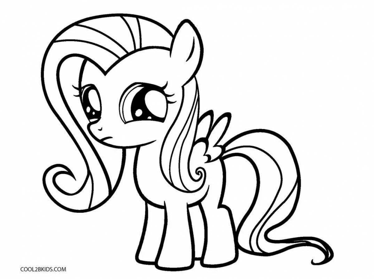 Coloring page gorgeous cute pony
