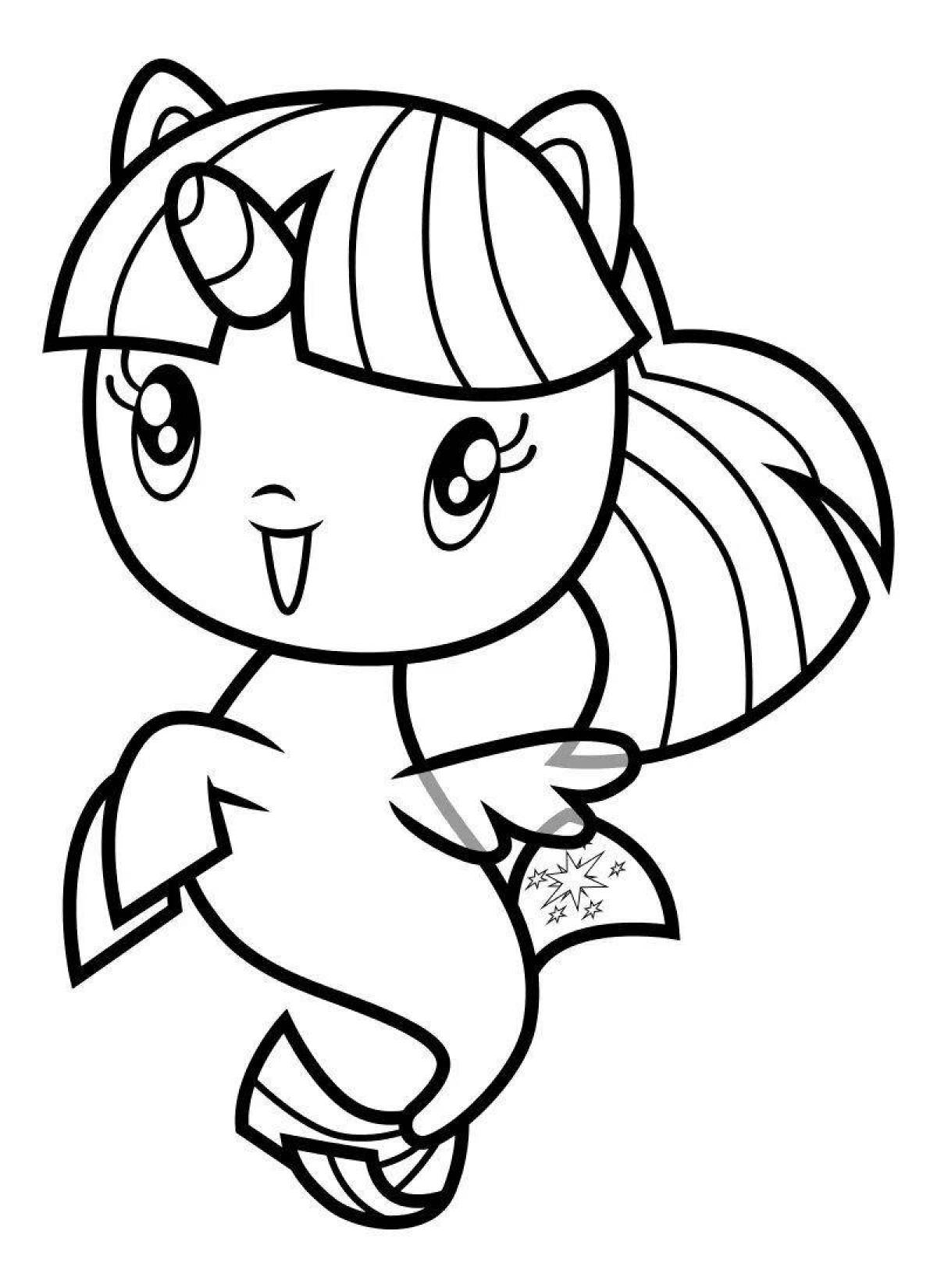 Coloring page blissful pony cuties