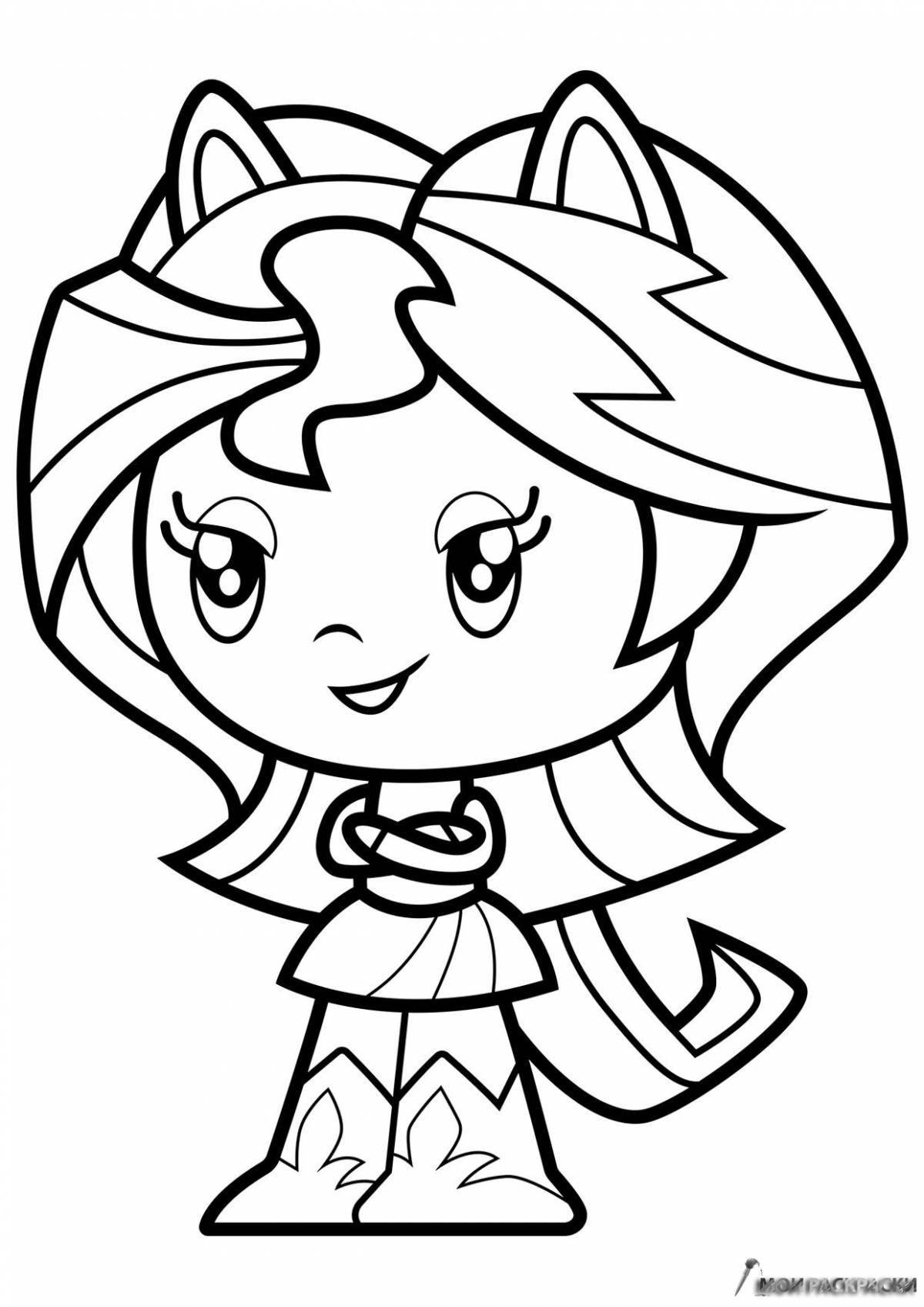 Coloring page shining cute pony