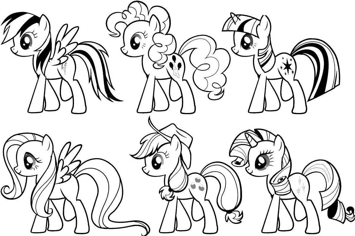 Exciting pony cuties coloring pages