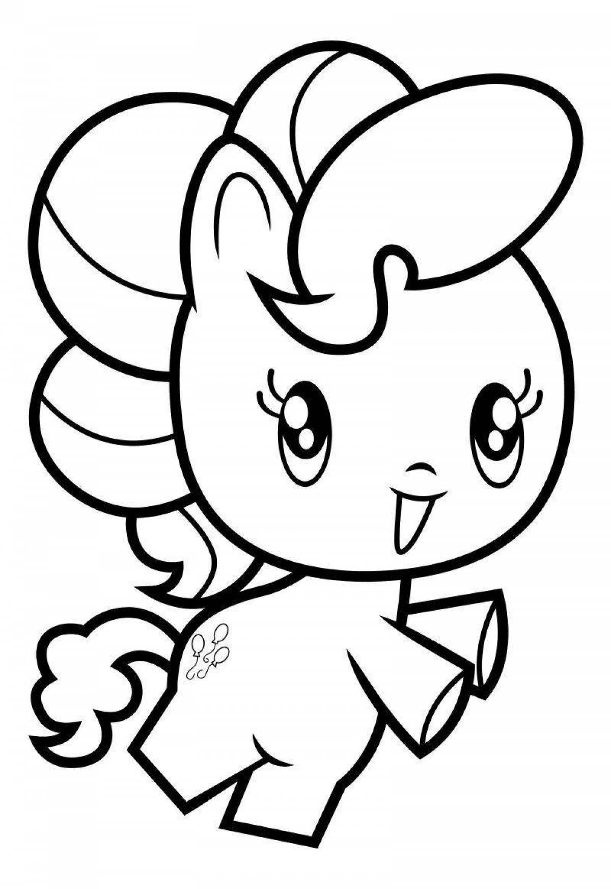 Coloring page adorable cute pony