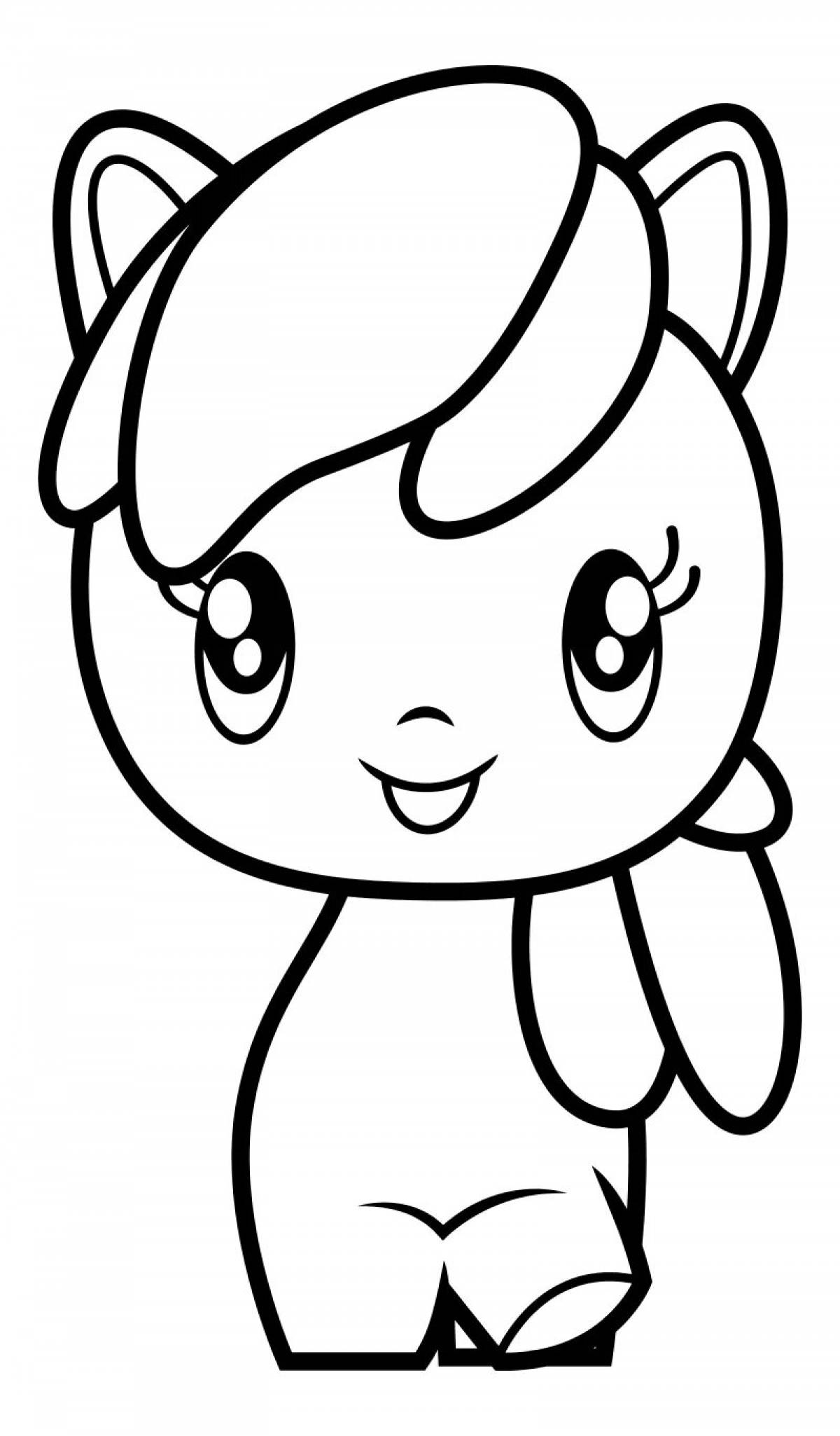 Coloring page sparkling cute ponies