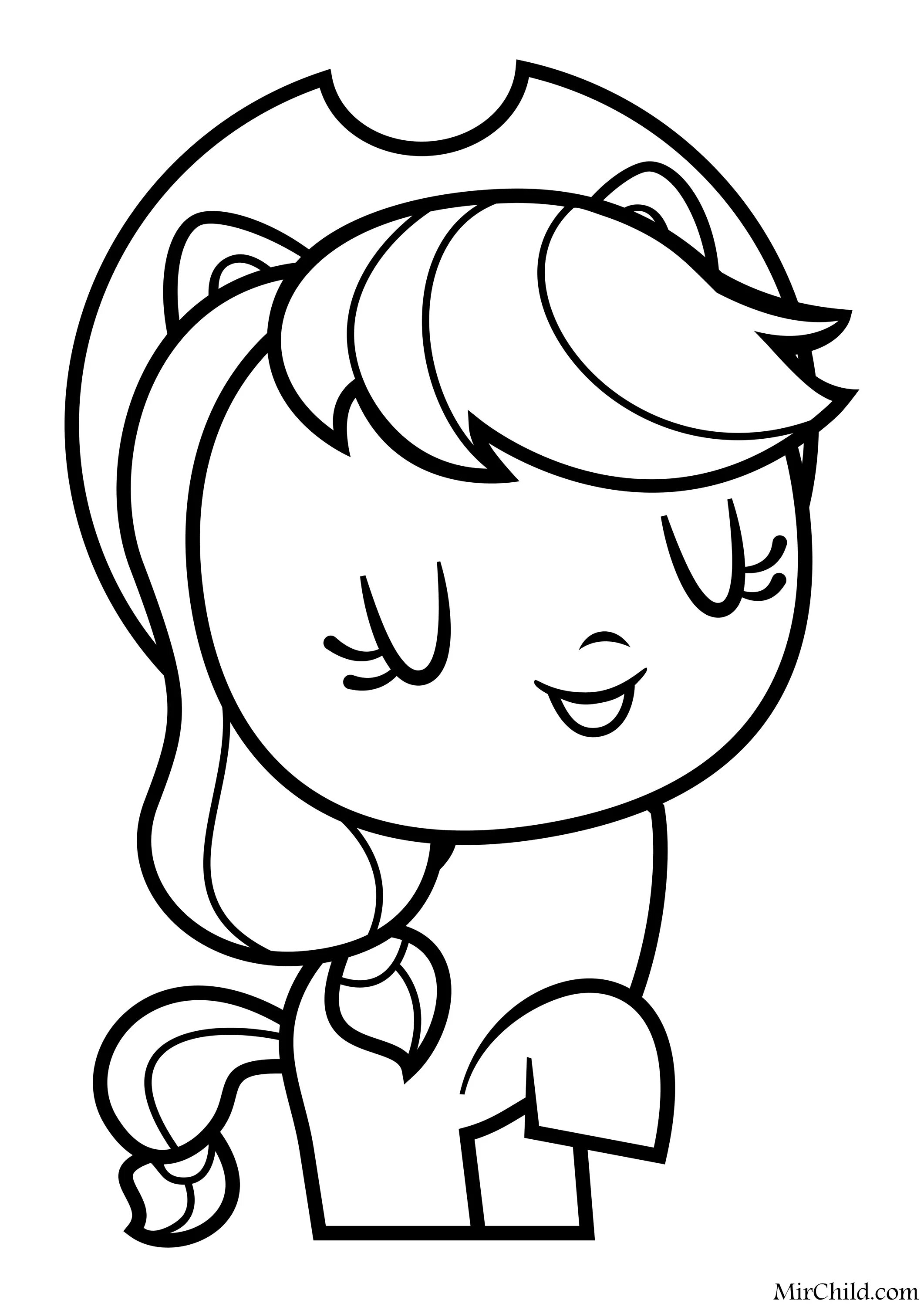 Coloring page for exciting pony cuties