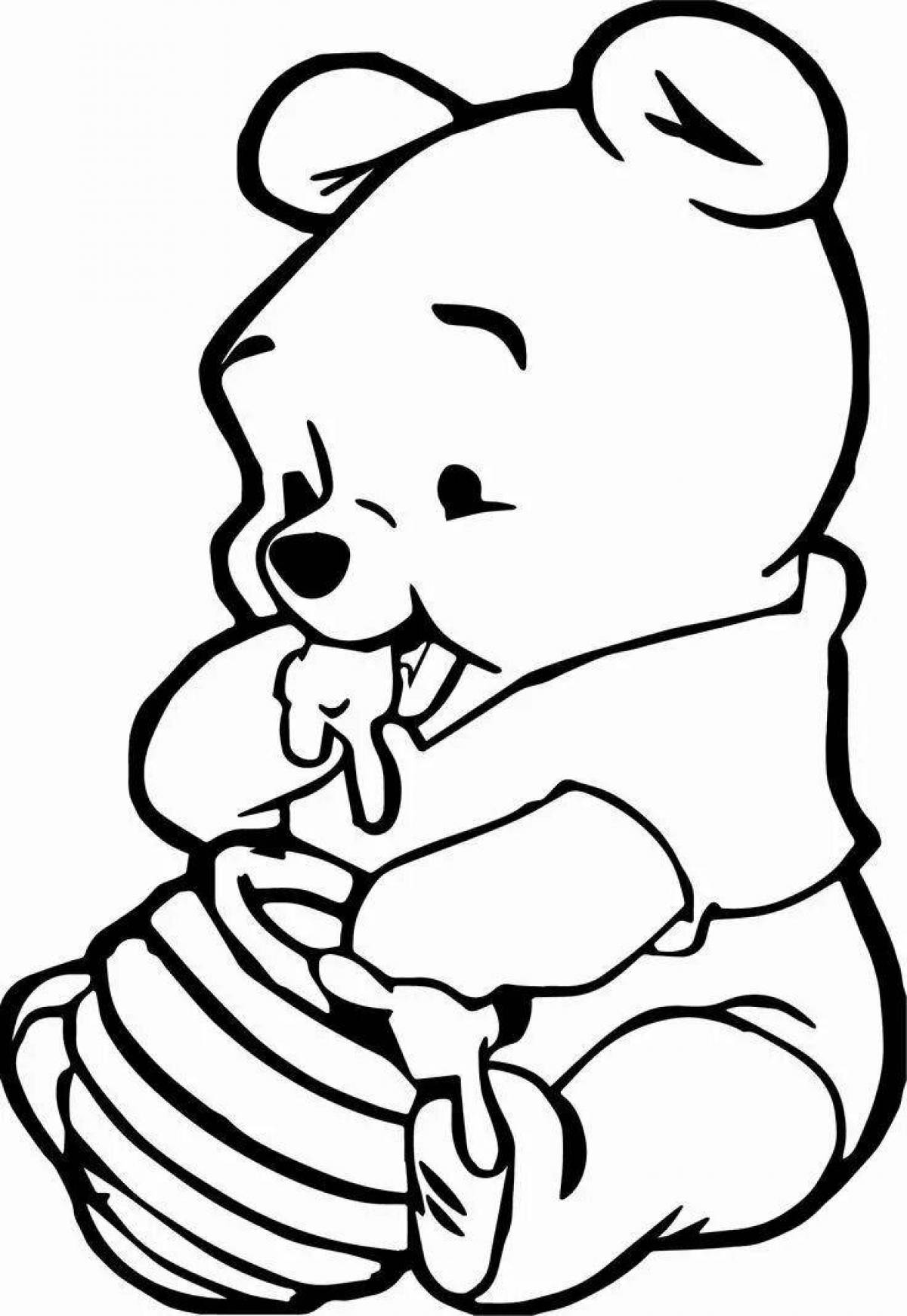 Playful cute teddy bear coloring book