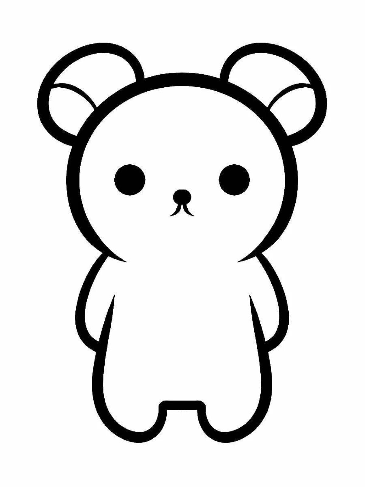 Coloring page adorable cute teddy bear