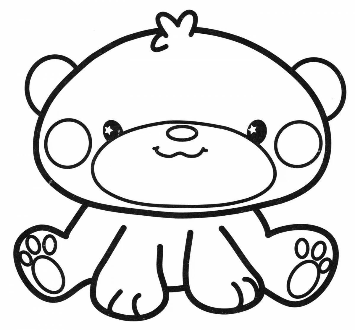 Cute teddy bear hugging coloring page