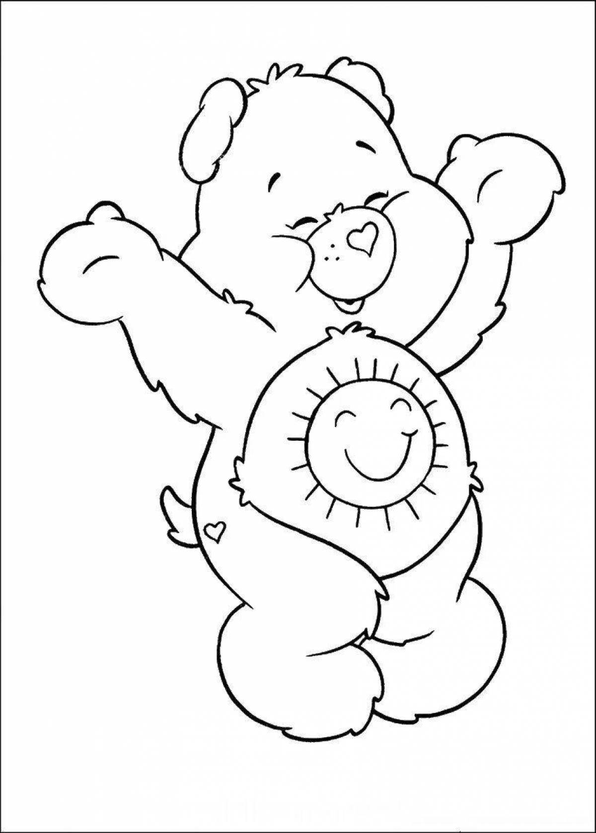 Bright cute teddy bear coloring book